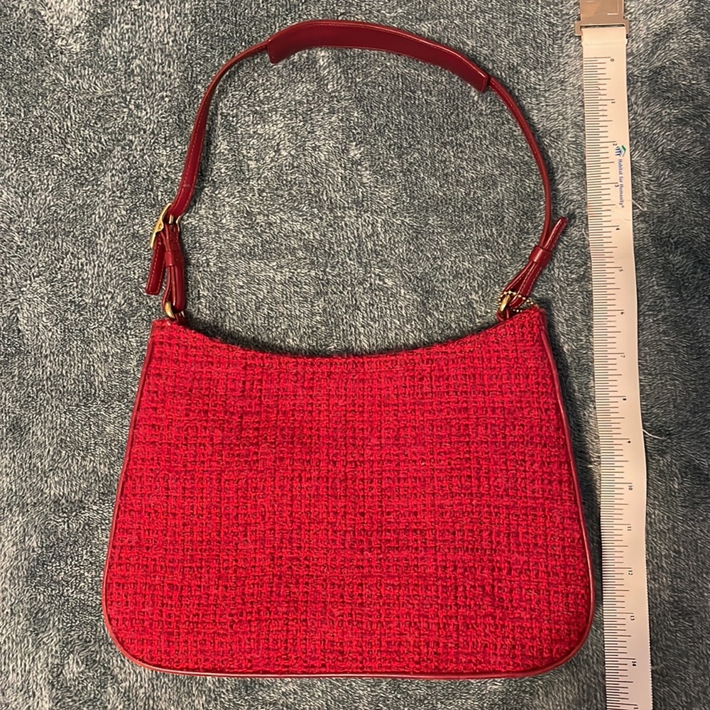 Vintage COACH Wool Tweed & Leather Bag - Picture 4 of 9